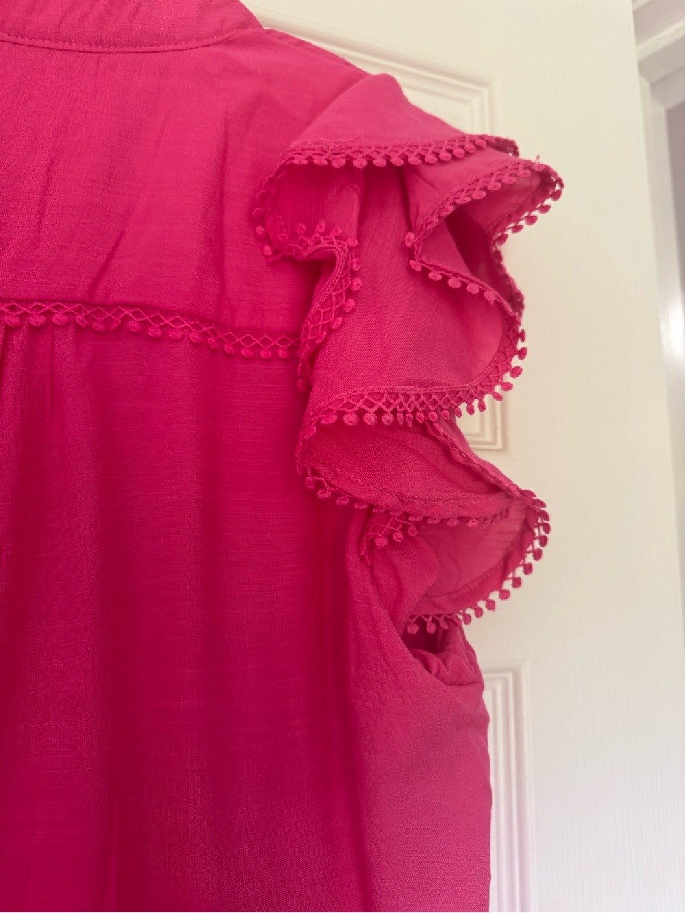 Umgee Hot Pink Ruffled Tiered Midi Dress - Picture 7 of 9